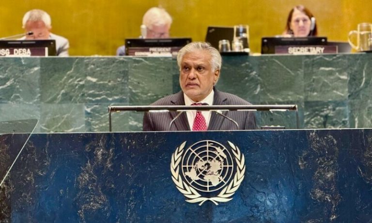 في منتدى الأمم المتحدة، دعت باكستان إلى إصلاحات مالية عالمية وتخفيف أعباء الديون لسد فجوات تمويل أهداف التنمية المستدامة.