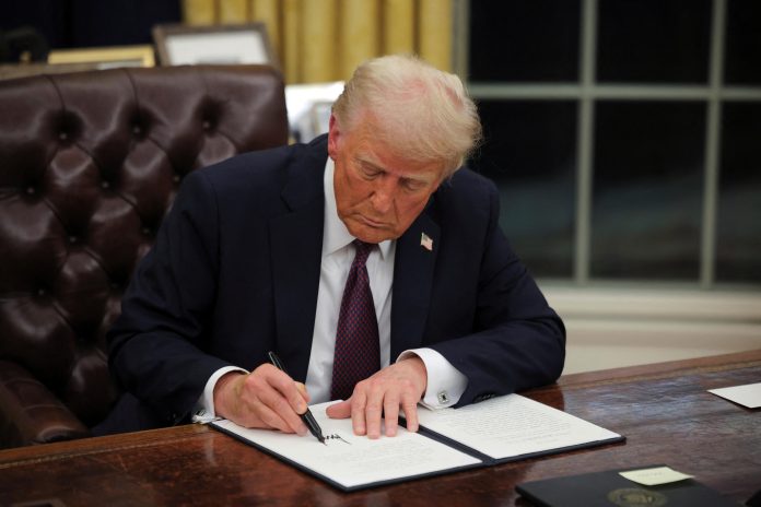 U.S. President Donald Trump at the Oval Office in Washington