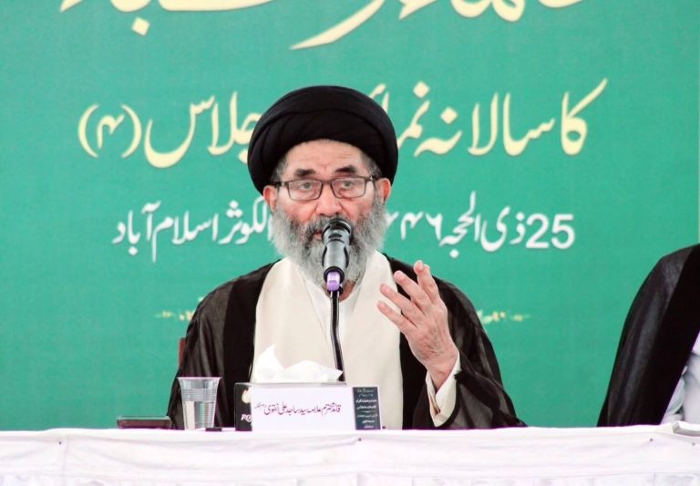 السلوك الصهيوني صفعة على وجوه من يحتفلون بيوم الديمقراطية – قائد الملة الجعفرية في باكستان